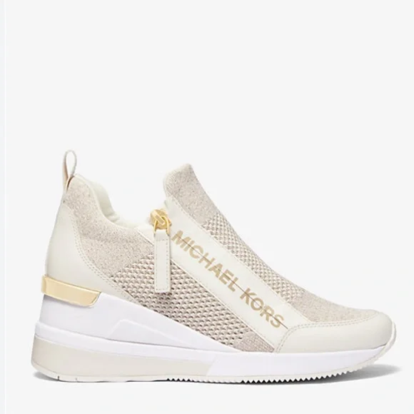 Women’s Michael Kors Willis Metallic Stretch Knit Trainer size 10 - Picture 5 of 12